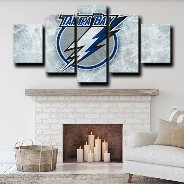 canvas 5 piece art prints Tampa Bay Lightning Logo wall picture-1221 (2)