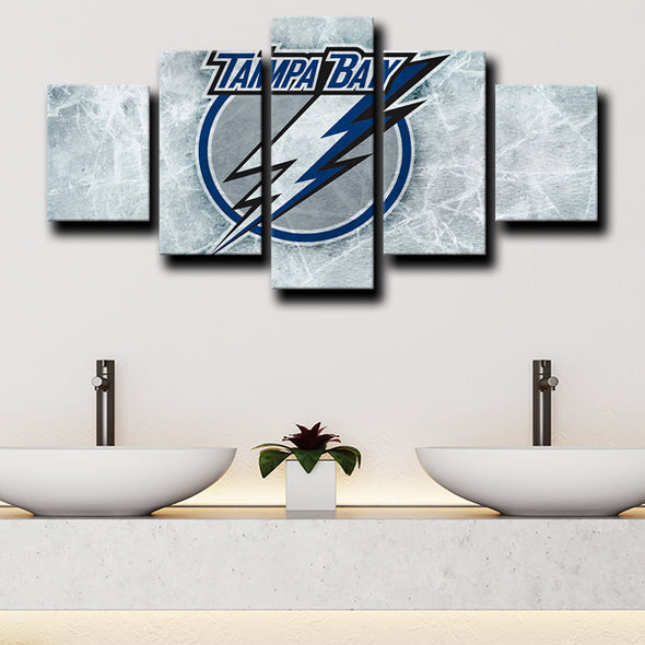 canvas 5 piece art prints Tampa Bay Lightning Logo wall picture-1221 (3)