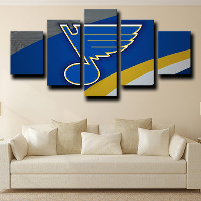 canvas art sets of 5 prints St. Louis Blues Logo Blue decor picture-1201 (1)