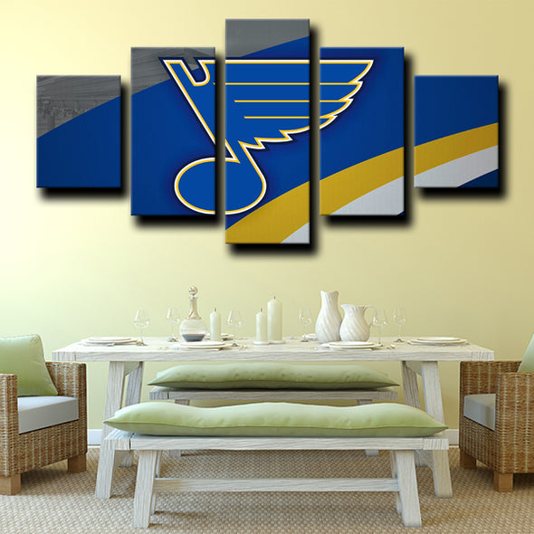 canvas art sets of 5 prints St. Louis Blues Logo Blue decor picture-1201 (3)