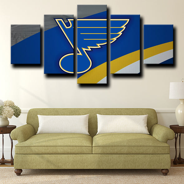 canvas art sets of 5 prints St. Louis Blues Logo Blue decor picture-1201 (4)