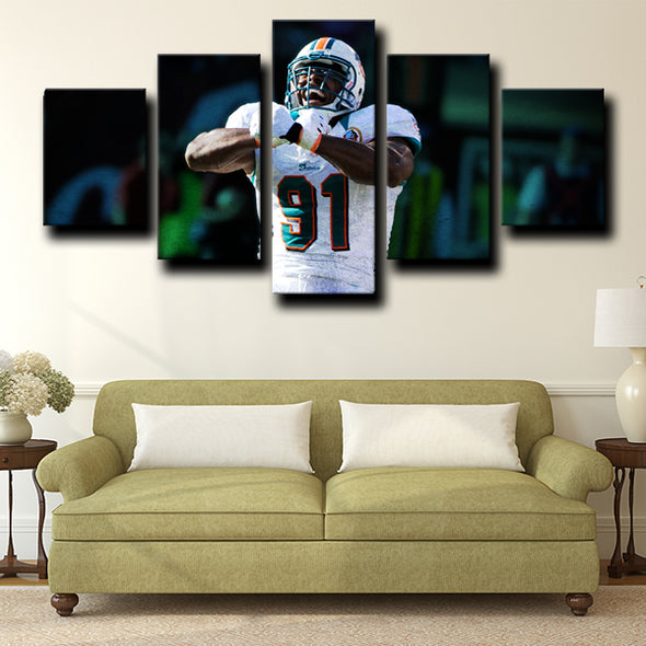 canvas painting 5 piece prints Miami Dolphins Wake decor picture-1209 (1)