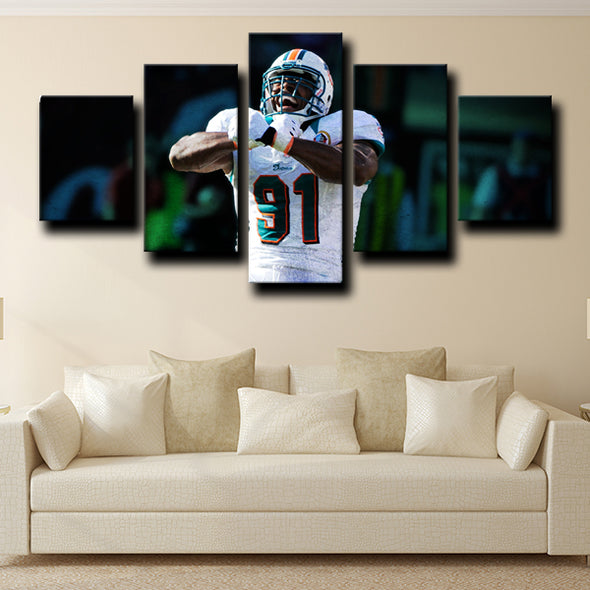 canvas painting 5 piece prints Miami Dolphins Wake decor picture-1209 (2)