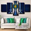 canvas set of 5 framed prints Inter Milan Logo Blue home decor-1213 (2)