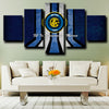 canvas set of 5 framed prints Inter Milan Logo Blue home decor-1213 (3)