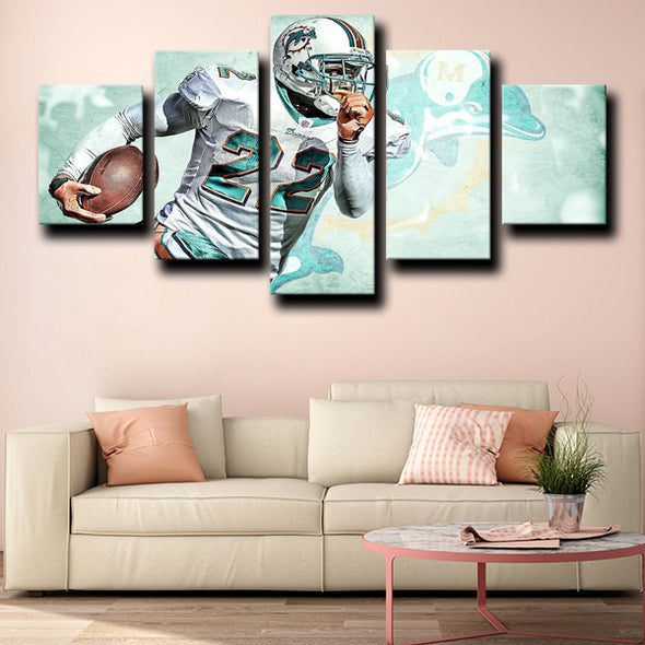 canvas set of 5 framed prints Miami Dolphins McDonald live room decor-1210 (1)