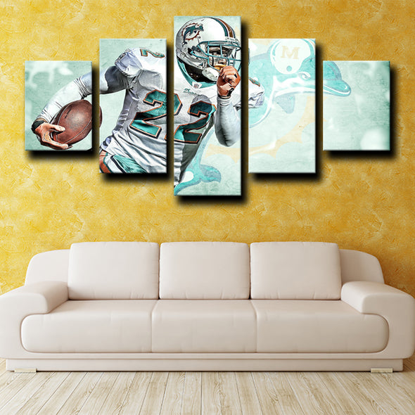canvas set of 5 framed prints Miami Dolphins McDonald live room decor-1210 (2)