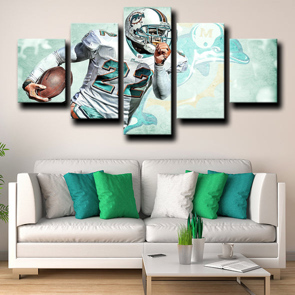 canvas set of 5 framed prints Miami Dolphins McDonald live room decor-1210 (4)