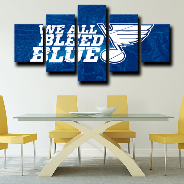 canvas wall art 5 panel prints St. Louis Blues Logo home decor-1220 (3)