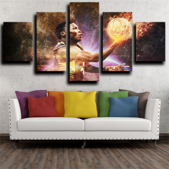 canvas wall art sets of 5 art prints Indiana Pacers Oladipo decor-1231 (2)