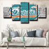 canvas wall art sets of 5 art prints Miami Dolphins logo decor picture-1213 (1)