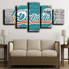 canvas wall art sets of 5 art prints Miami Dolphins logo decor picture-1213 (2)