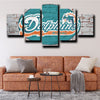 canvas wall art sets of 5 art prints Miami Dolphins logo decor picture-1213 (4)