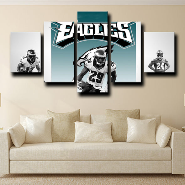 cheap 5 piece canvas art prints Eagles teammates home decor-1218 (1)