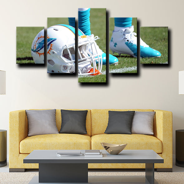 cool 5 piece canvas art prints Miami Dolphins logo home decor-1214 (2)