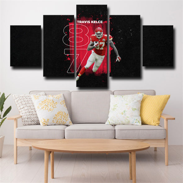custom 5 piece canvas prints KC Chiefs Travis Kelce live room decor-38 (2)