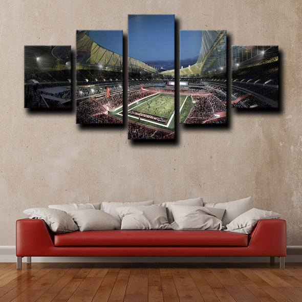 custom 5 panel canvas Atlanta Falcons Rugby Field wall art decor picture-1201 (2)