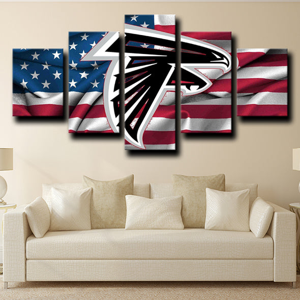 custom 5 panel canvas Atlanta Falcons logo Red wall art decor picture-1222 (1)