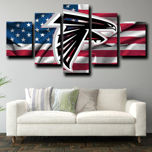 custom 5 panel canvas Atlanta Falcons logo Red wall art decor picture-1222 (3)