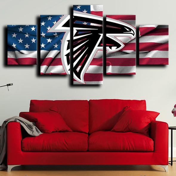 custom 5 panel canvas Atlanta Falcons logo Red wall art decor picture-1222 (4)