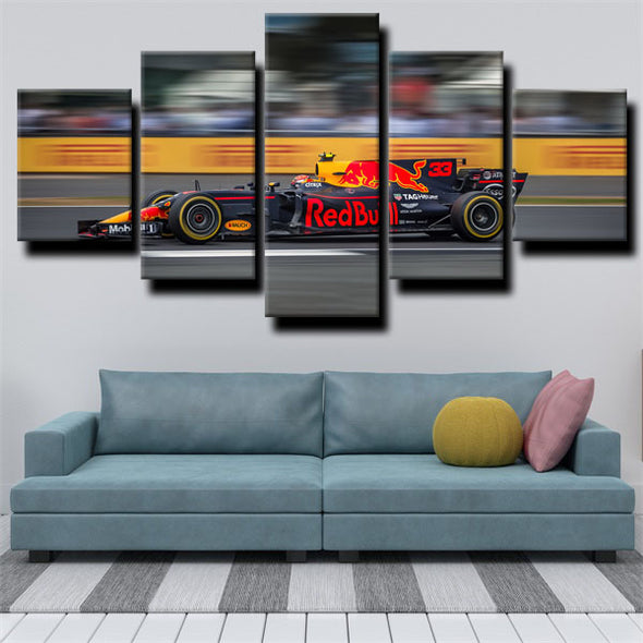 custom 5 panel canvas Formula 1 Car wall art decor picture-1200 (2)