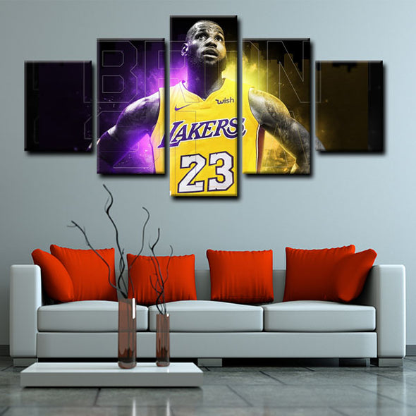  custom 5 panel canvas LeBron James wall art decor picture1213 (2)