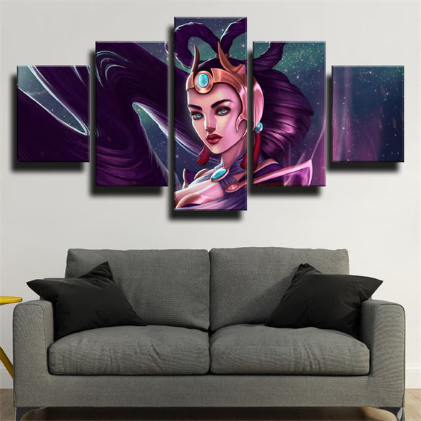 custom 5 panel canvas League Legends Diana wall art decor picture-1200 (3)