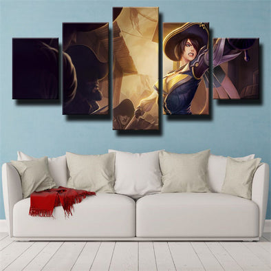 custom 5 panel canvas League Of Legends Fiora wall art decor picture-1200 (1)