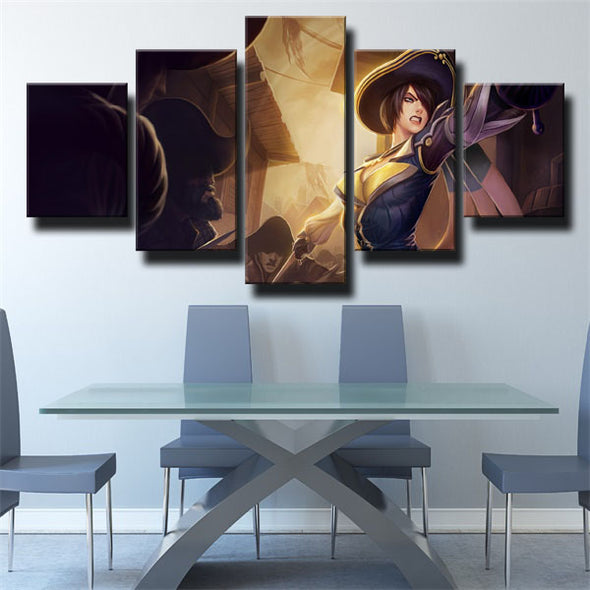 custom 5 panel canvas League Of Legends Fiora wall art decor picture-1200 (3)