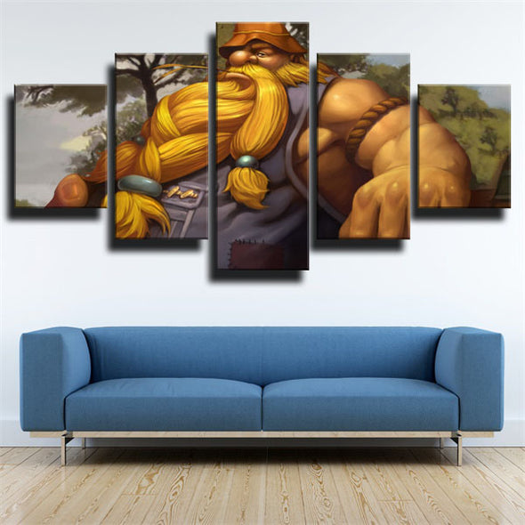 custom 5 panel canvas League Of Legends Gragas wall art decor picture-1200 (3)