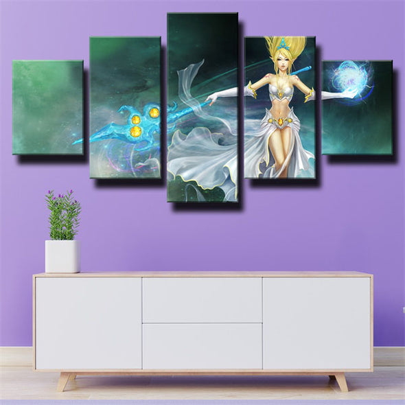 custom 5 panel canvas League Of Legends Janna wall art decor picture-1200 (3)