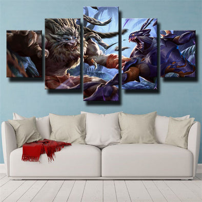 custom 5 panel canvas League Of Legends Kha'zix wall art decor picture-1200 (1)