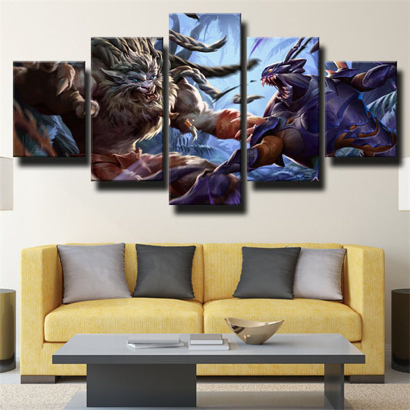 custom 5 panel canvas League Of Legends Kha'zix wall art decor picture-1200 (2)
