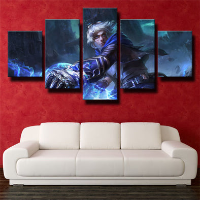 custom 5 panel canvas League of Legends Ezreal wall art decor picture-1200 (1)
