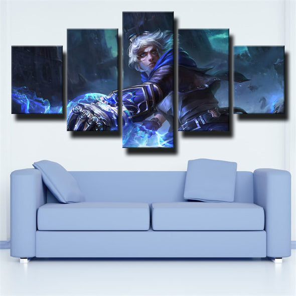 custom 5 panel canvas League of Legends Ezreal wall art decor picture-1200 (2)