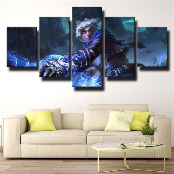 custom 5 panel canvas League of Legends Ezreal wall art decor picture-1200 (3)