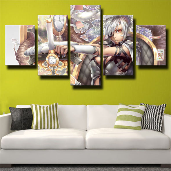 custom 5 panel canvas League of Legends Riven wall art decor picture-1200 (2)