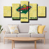 custom 5 panel canvas Minnesota Wild Logo wall art decor picture-1204 (2)