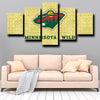 custom 5 panel canvas Minnesota Wild Logo wall art decor picture-1204 (3)