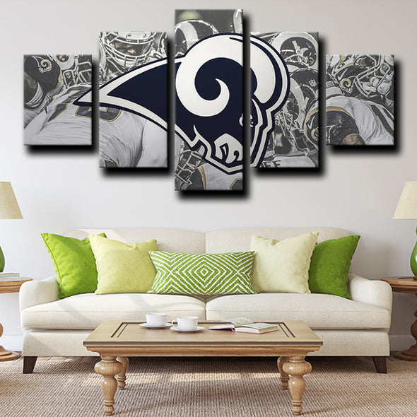 custom 5 panel canvas Rams logo crest wall art decor picture-1213 (4)