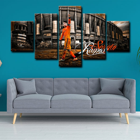 custom 5 panel canvas Sergio Ramos wall art decor picture1213 (3)