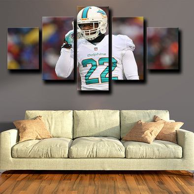 custom 5 panel canvas art prints Miami Dolphins McDonald wall picture-1216 (1)