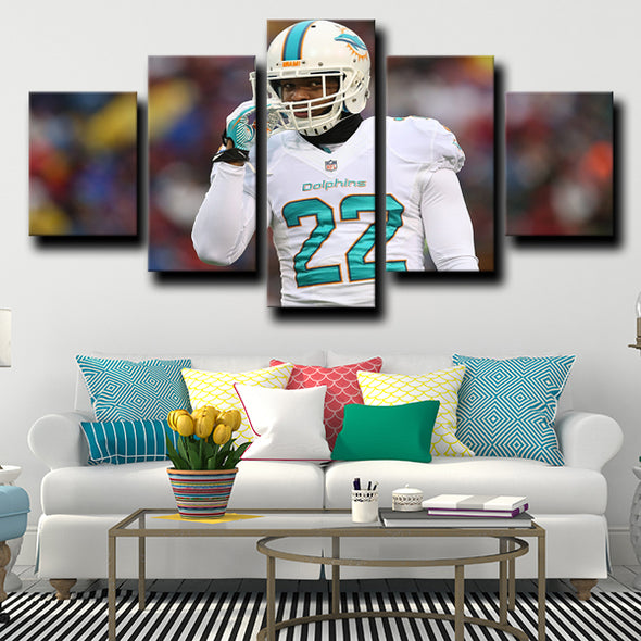custom 5 panel canvas art prints Miami Dolphins McDonald wall picture-1216 (2)