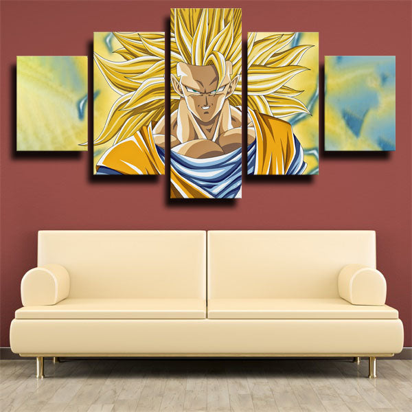 Goku Super Saiyan Panels Blue Canvas Decoration - Dragon Ball Z Merch