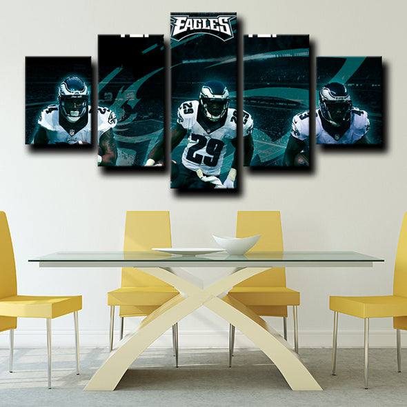 custom 5 panel canvas framed prints Eagles Teammates wall decor-1220 (4)