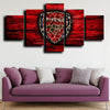 custom 5 panel canvas prints Arsenal Logo Red live room decor-1208 (2)