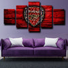 custom 5 panel canvas prints Arsenal Logo Red live room decor-1208 (4)