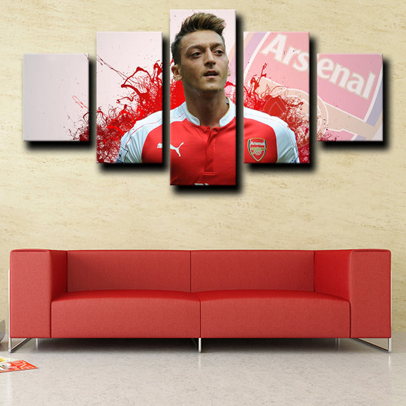 custom 5 panel canvas prints Arsenal Ozil live room decor-1223 (3)