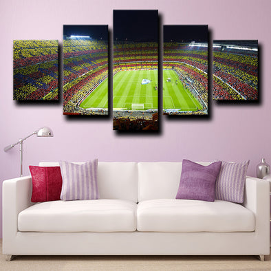 custom 5 panel canvas prints Barcelona Stadium live room decor-1216 (1)