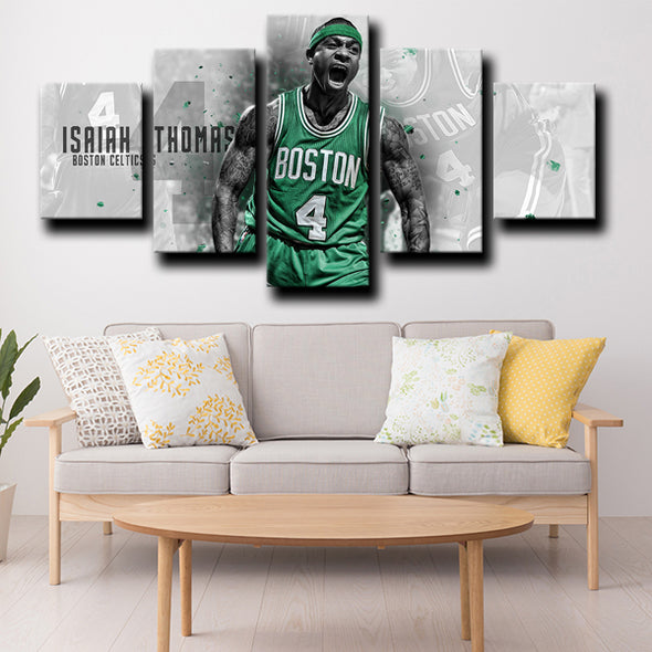 custom 5 panel canvas prints Celtics Thomas home decor-1201 (1)